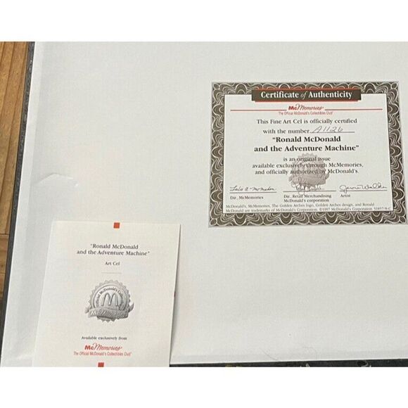 Ronald McDonald And The Adventure Machine Fine Art Cel Ltd Ed Framed Picture COA - Picture 8 of 8